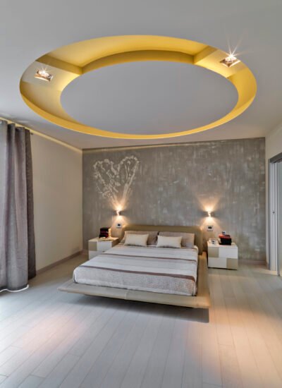 interiors shots of a modern bedomm with wooden flooring